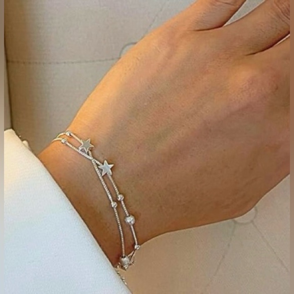 Silver Star & Crescent Moon Bracelet • NWOT